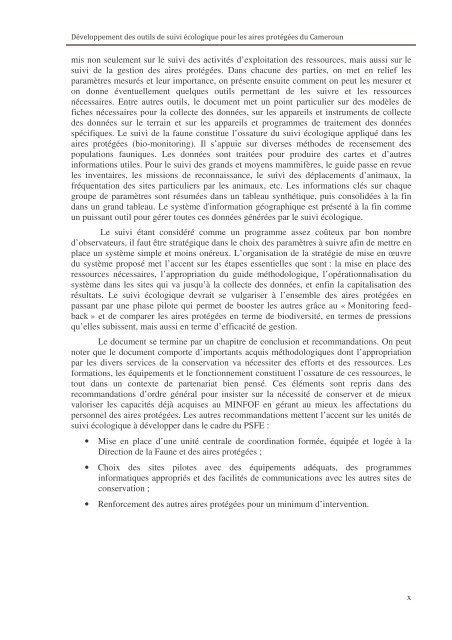 Rapport final suivi ecologique - Impact monitoring of Forest ...