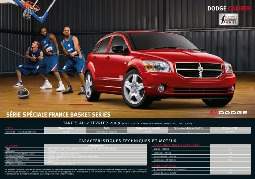 dodge caliber sÃ©rie spÃ©ciale france basket series - Groupe Aubin