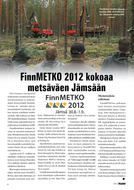 FinnMETKO 2012 messuennakko - Metsätrans