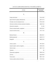 Lista de la mercaderÃ­a exportada, por orden alfabÃ©tico.