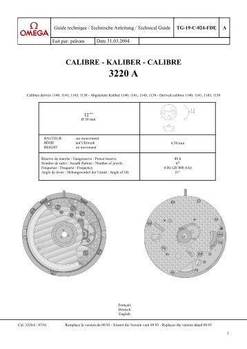 calibre 3220 a - AWCI