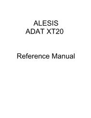 ALESIS ADAT XT20 Reference Manual - Audio Rents