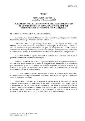 MEPC.85 (44) - Autoridad MarÃ­tima de PanamÃ¡