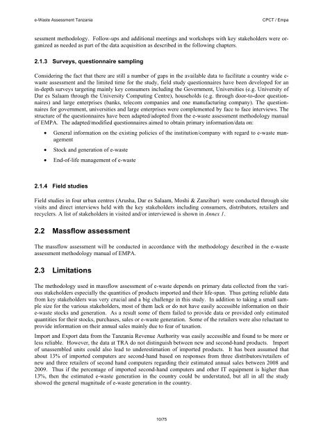 e-Waste Assessment Tanzania - e-Waste. This guide