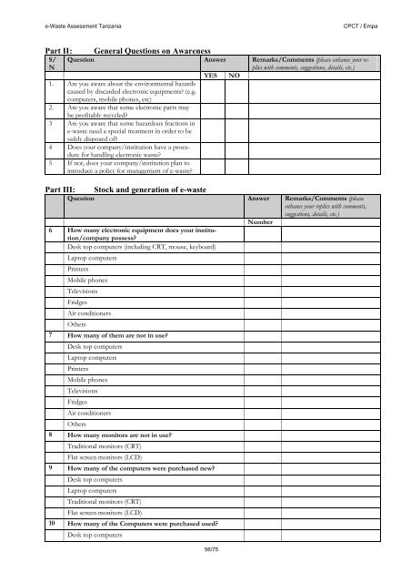 e-Waste Assessment Tanzania - e-Waste. This guide