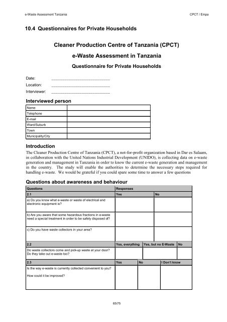 e-Waste Assessment Tanzania - e-Waste. This guide