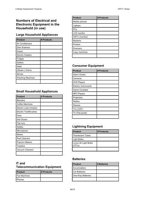 e-Waste Assessment Tanzania - e-Waste. This guide