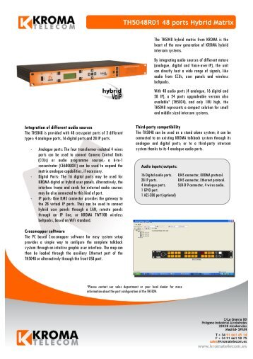 TH5048R01 48 ports Hybrid Matrix - Kroma