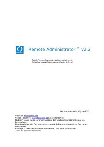 Remote Administrator (Radmin) 2.2 - User Manual ... - Famatech