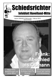 Frank: Abschied als Obmann - Schiedsrichter Havelland-Mitte