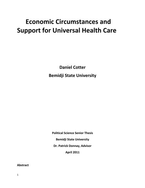 Public Opinion and Health Care - Dr. Donnay's Weblog