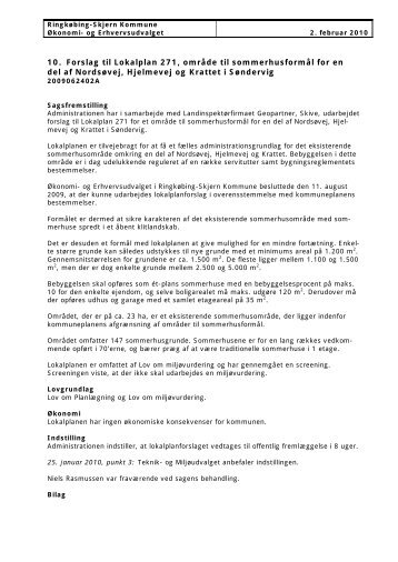 Forslag til Lokalplan 271, omrÃ¥de til sommerhusformÃ¥l for en del af ...