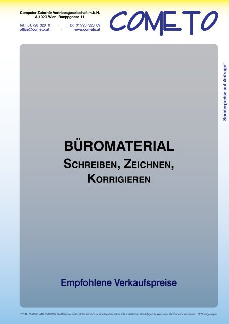 Cometo-Katalog Schreiben, Zeichnen, Korrigieren