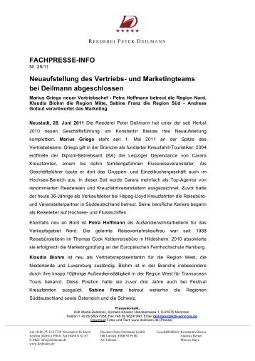 FACHPRESSE-INFO Neuaufstellung des Vertriebs- und ...