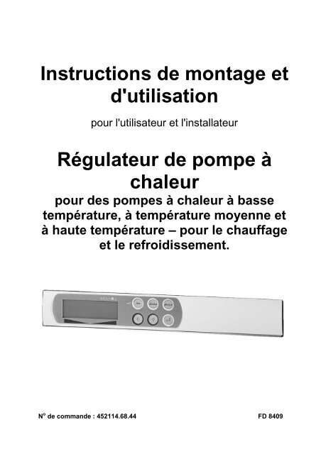 Instructions de montage et d'utilisation RÃ©gulateur de ... - ChaleurTerre