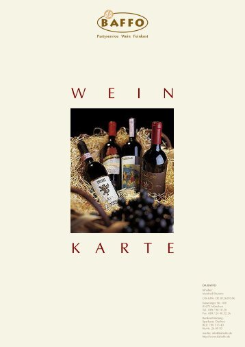 Preisliste Weine - Da Baffo