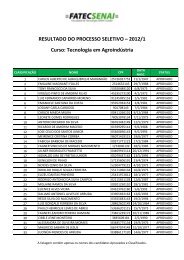 lista de aprovados - SENAI-MT