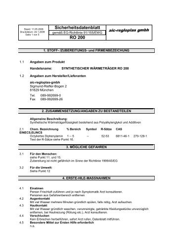 AIC Regloplas SDB RO 200 2009-01 (PDF) - Korb Schmierstoffe