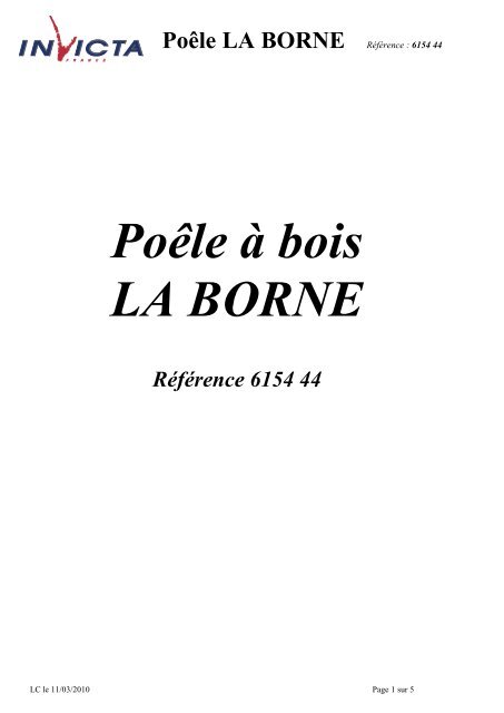 Poêle LA BORNE Référence : 6154 44