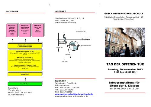 Flyer Tag der offenen Tür 2013_2014 - Geschwister Scholl Realschule