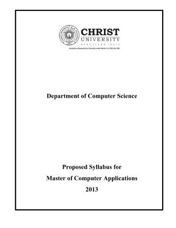 Download MCA Syllabus 2013 - Christ University