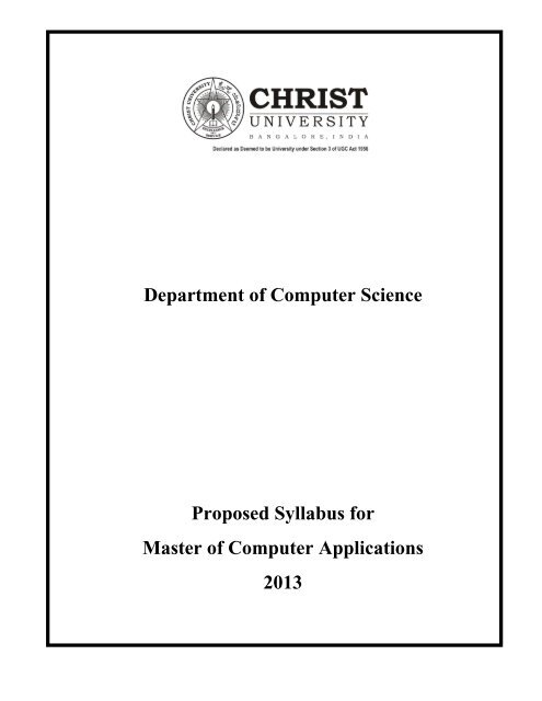 Download MCA Syllabus 2013 - Christ University