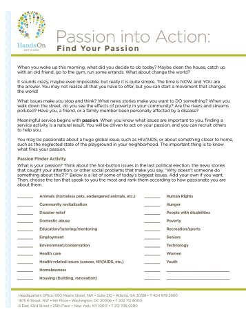 Passion into Action: - Points of Light Foundation