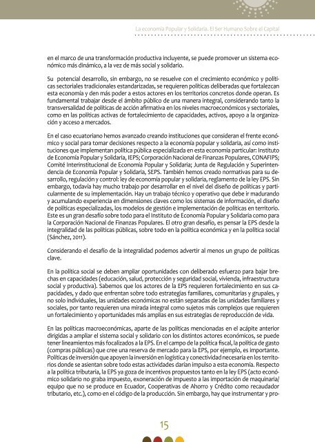 La economia Popular y Solidaria El Ser Humano Sobre el Capital