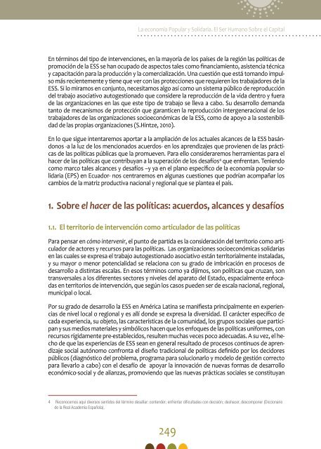 La economia Popular y Solidaria El Ser Humano Sobre el Capital