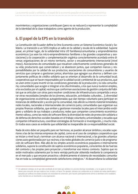 La economia Popular y Solidaria El Ser Humano Sobre el Capital