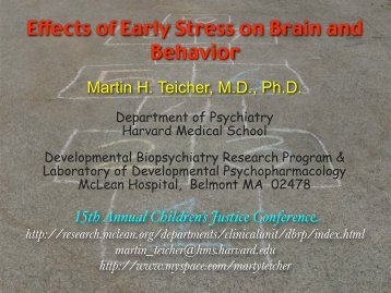 Effects of Early Stress on Brain and Behavior - McLean Hospital