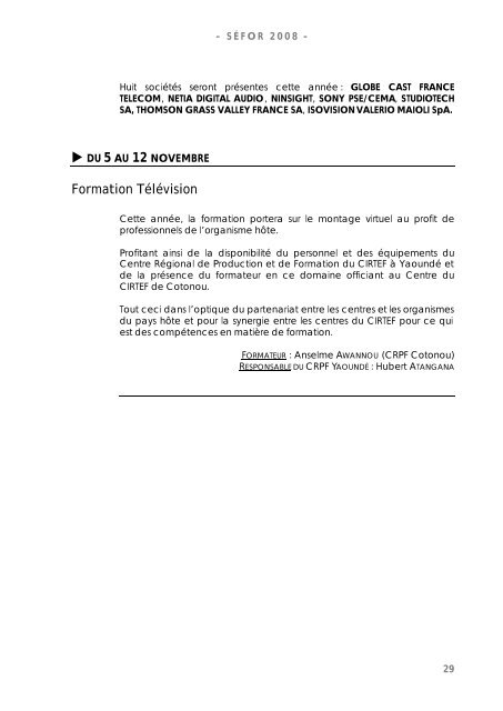 PROGRAMME - Organisation internationale de la Francophonie