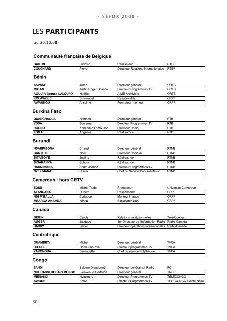 PROGRAMME - Organisation internationale de la Francophonie