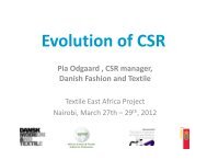 Evolution of CSR Pia Odgaard , CSR manager, Pia ... - Cotton Africa