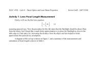 Activity 1: Lens Focal Length Measurement - EngSoc