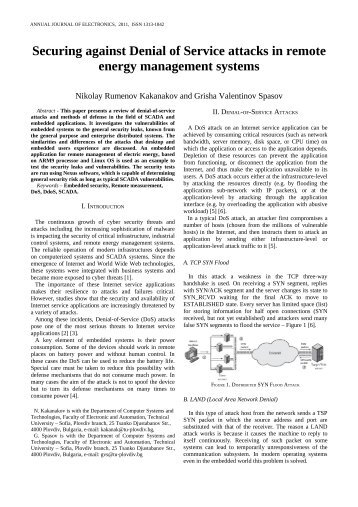 Securing against Denial of Service attacks in remote energy ...