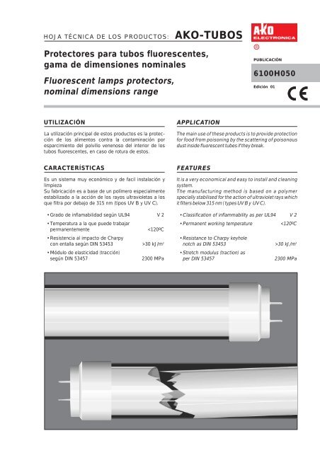 Protectores para tubos fluorescentes, gama de ... - Acr-asia.com