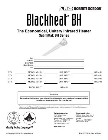 BH Series - Roberts Gordon