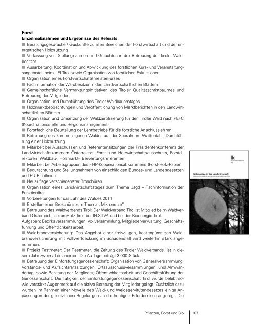 TÃ¤tigkeitsbericht 2010.pdf - Landwirtschaftskammer Tirol