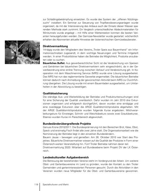 TÃ¤tigkeitsbericht 2010.pdf - Landwirtschaftskammer Tirol