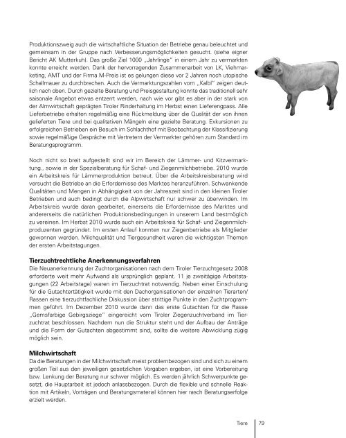 TÃ¤tigkeitsbericht 2010.pdf - Landwirtschaftskammer Tirol