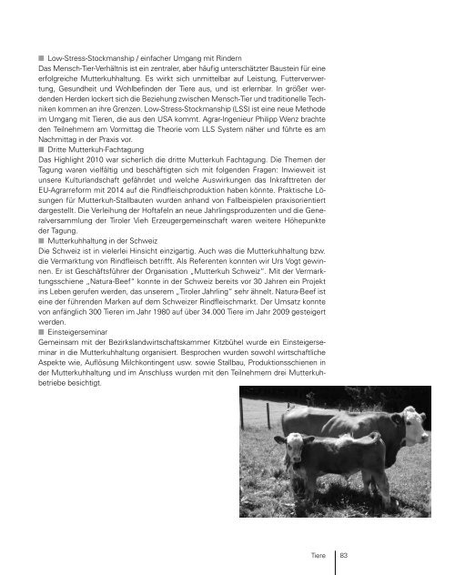 TÃ¤tigkeitsbericht 2010.pdf - Landwirtschaftskammer Tirol