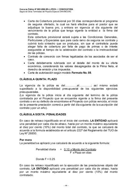 BASES ADMINISTRATIVAS INTEGRADAS - Chavimochic