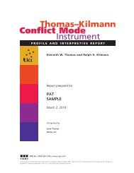 Thomas–Kilmann Instrument Conflict Mode - CPP.com
