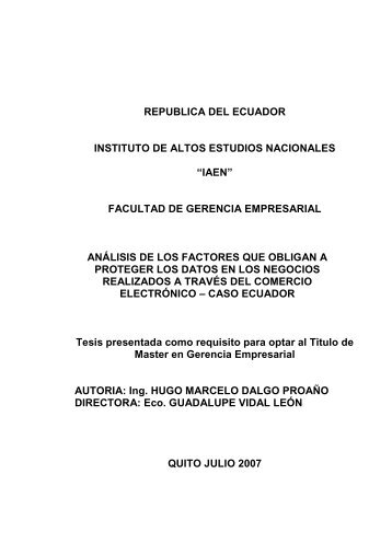 republica del ecuador instituto de altos estudios nacionales âiaenâ