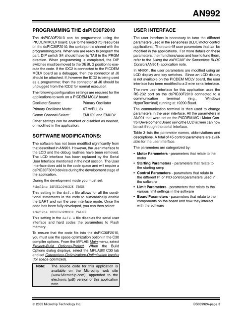 Sensorless BLDC Motor Control Using dsPIC30F2010