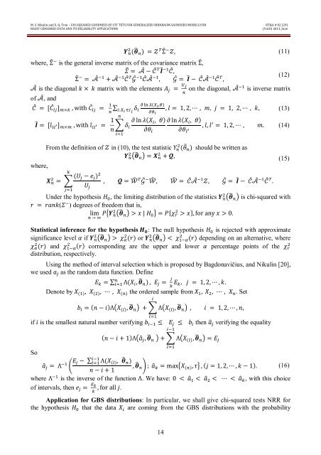 7 CHI-SQUARED GOODNESS OF FIT TEST FOR GENERALIZED BIRNBAUM ...