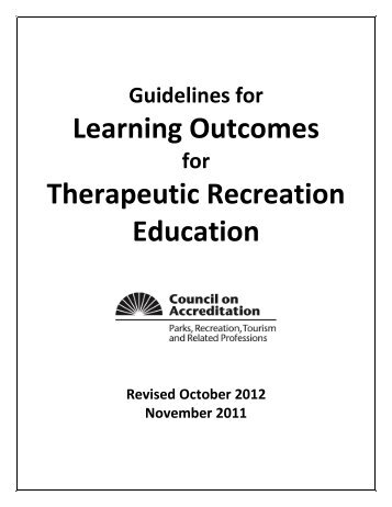 Learning Outcomes Therapeutic Recreation Education - National ...