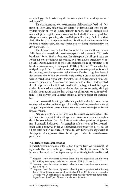 Forlodsudtagelsen af pensionsrettigheder ved se- paration og ...