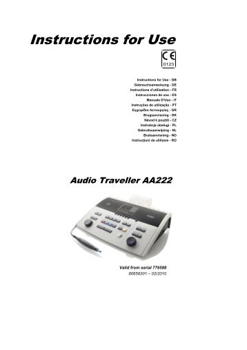 AA222 Instrucciones de uso - Interacoustics